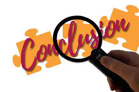 Cool Conclusion Logo with magnifying glass